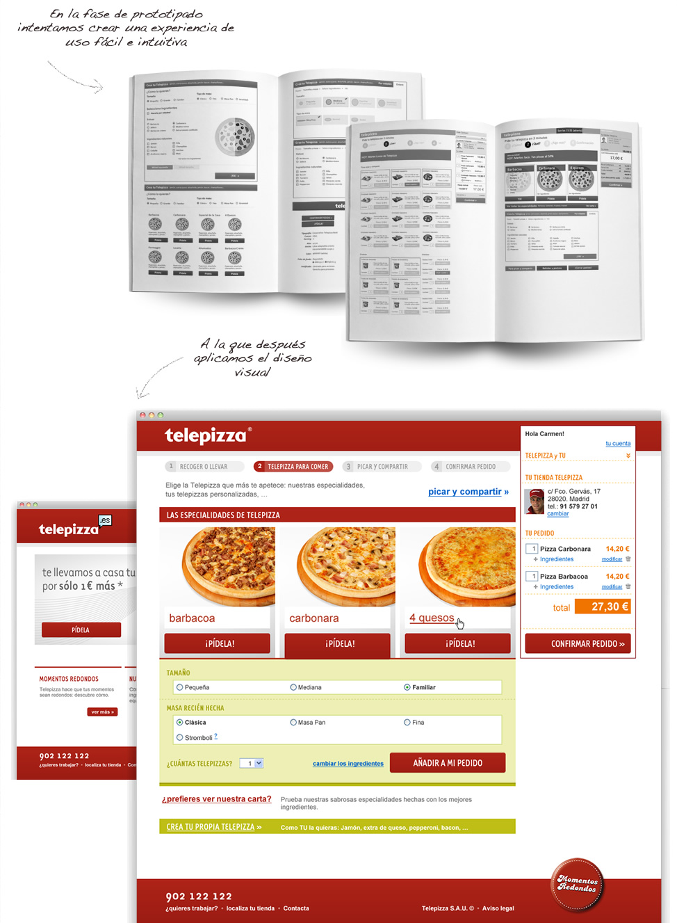 Wireframes Telepizza